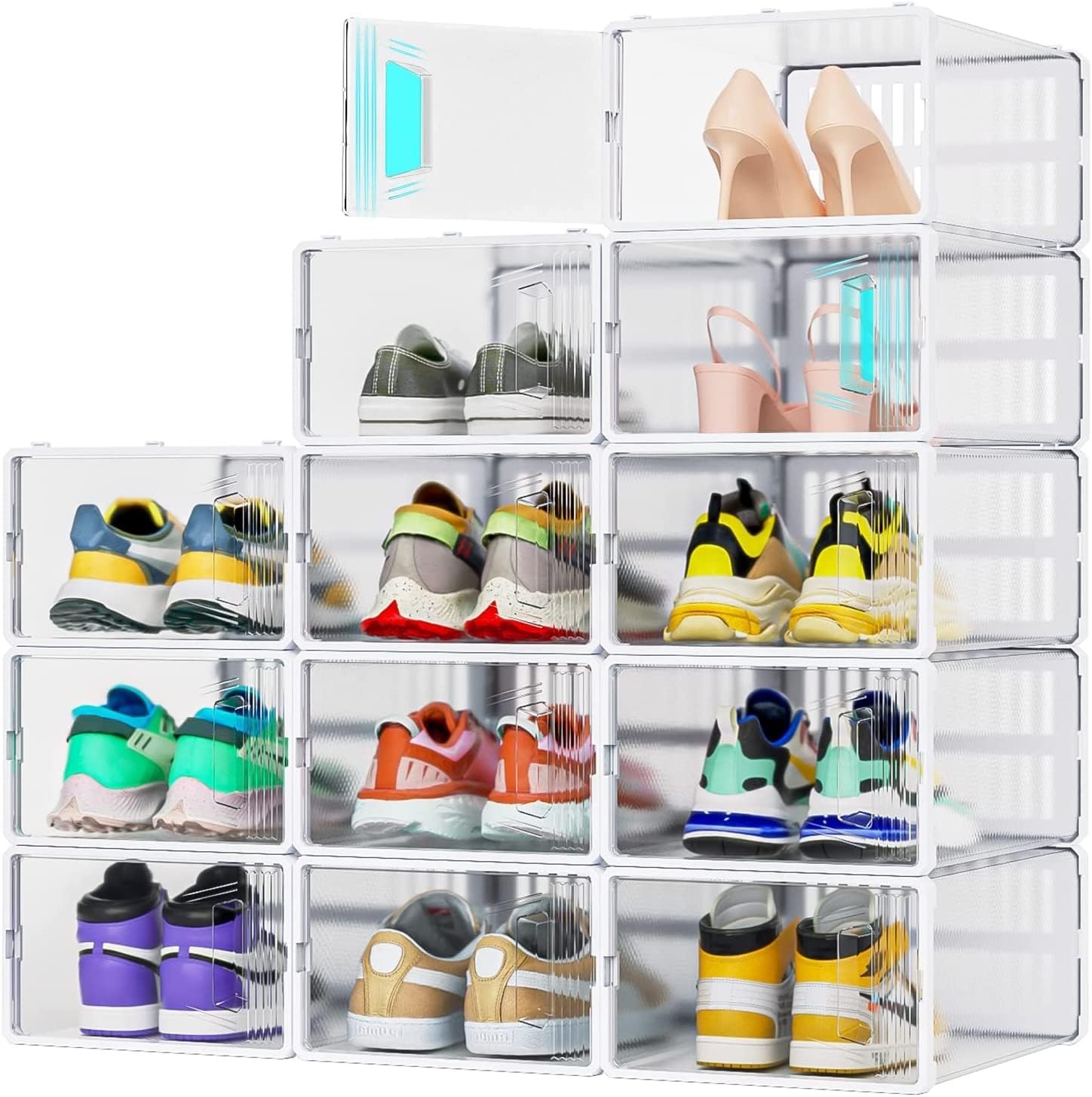 JONYJ 12 Pack Shoe Organizer Review