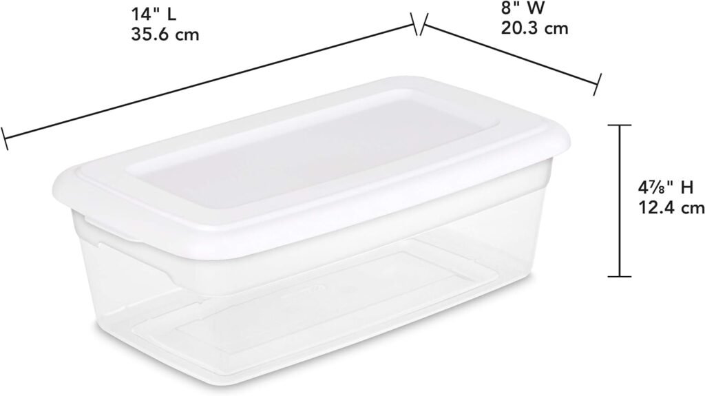 STERILITE 6-Quart Storage Bin Shoe Box - Clear (4)