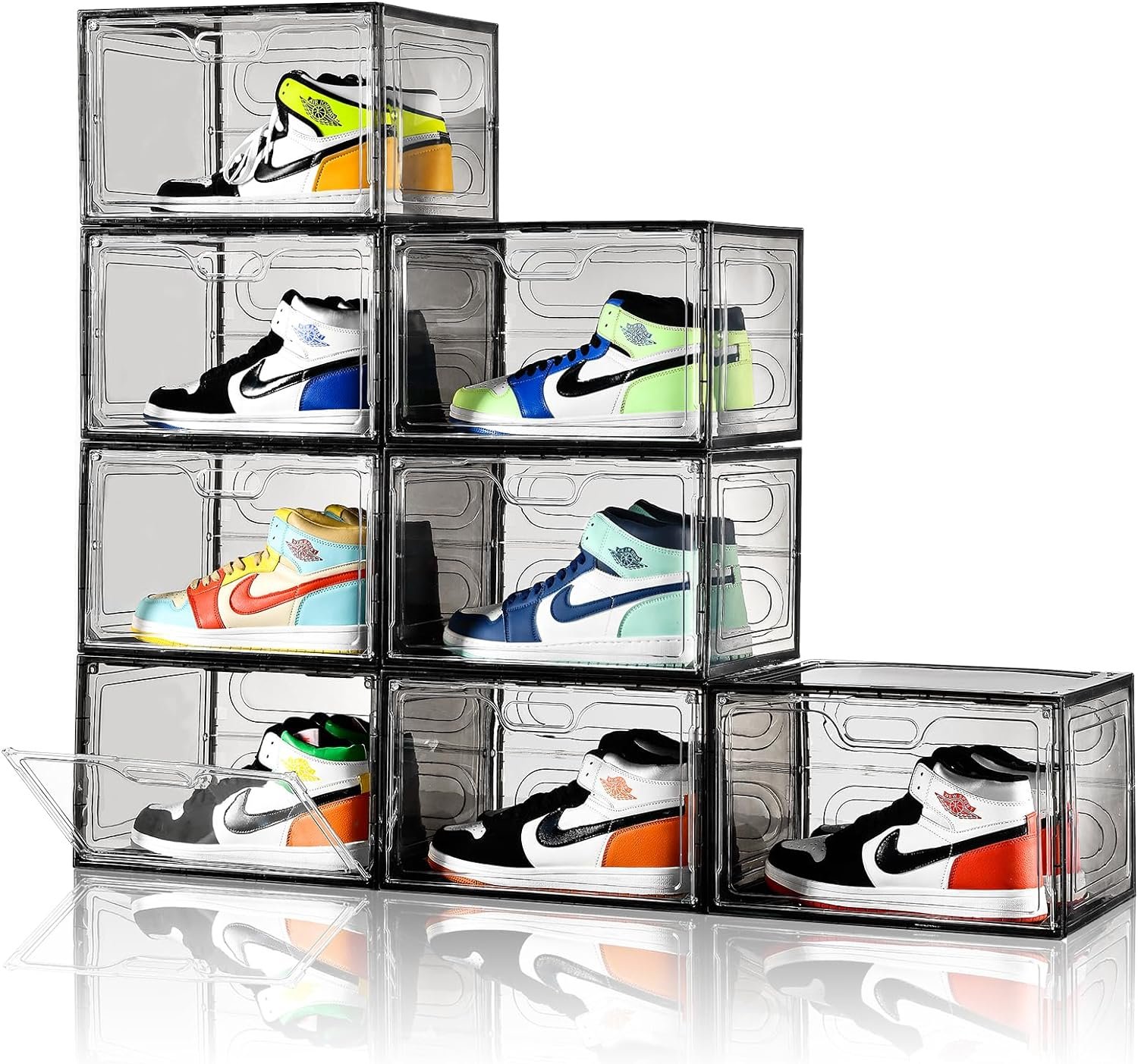 8 Pack Shoe Boxes Clear Plastic Stackable Review