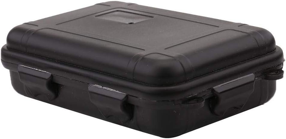 Outdoor Survival Waterproof Storage Carry Box, Outdoor Shockproof Box, Plastic Waterproof Shockproof Box, Universal Sealed Large Waterproof Storage Container Box with Foam for Camping (Black,L)