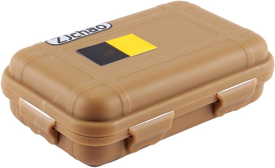 Outdoor Waterproof Shockproof Box, Plastic Tool Box Enclosure Airtight Survival Case Container Storage Travel Sealed Containers Carry Box (L, Mud color)