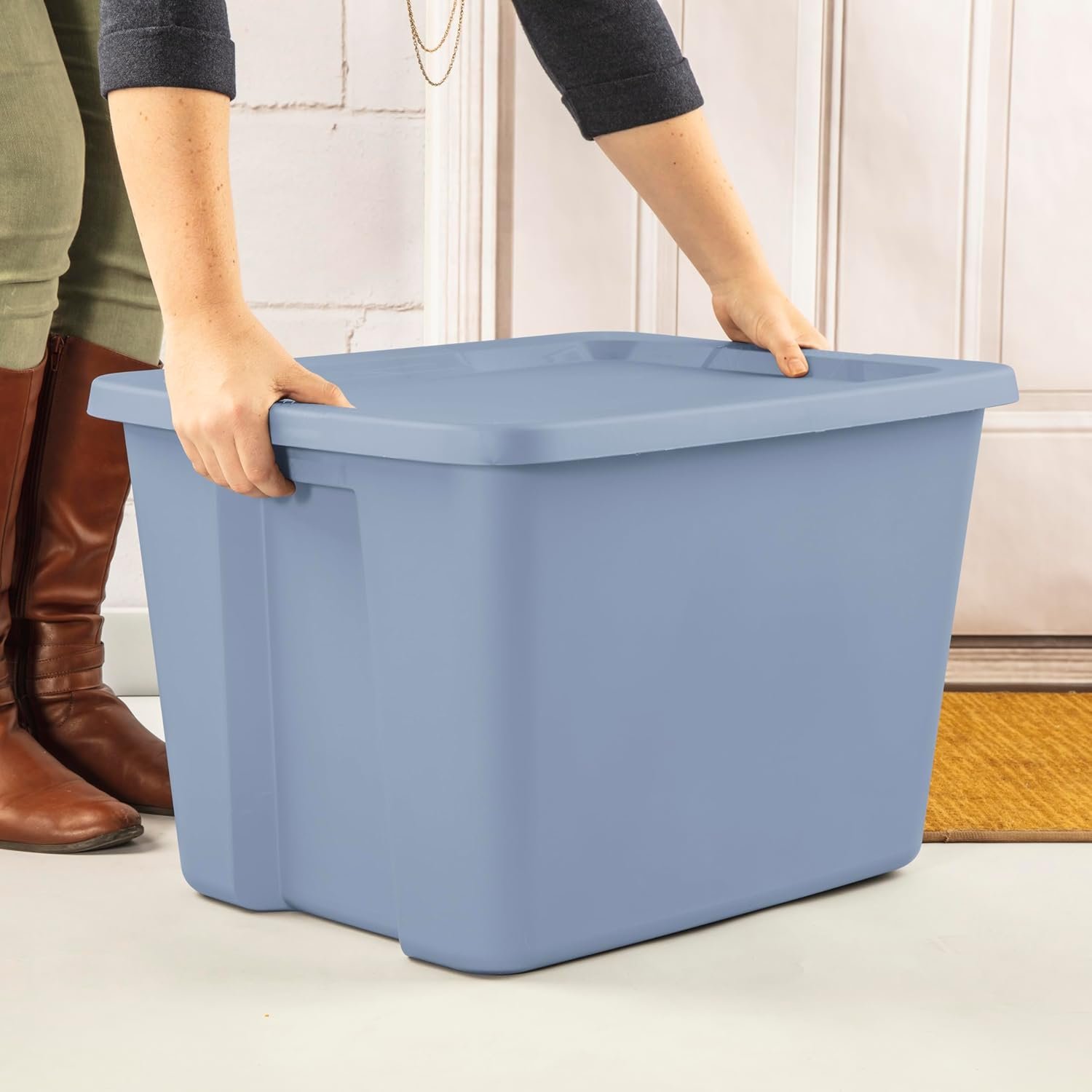 Stearilite 18 Gallon Tote Box Plastic Blue Review