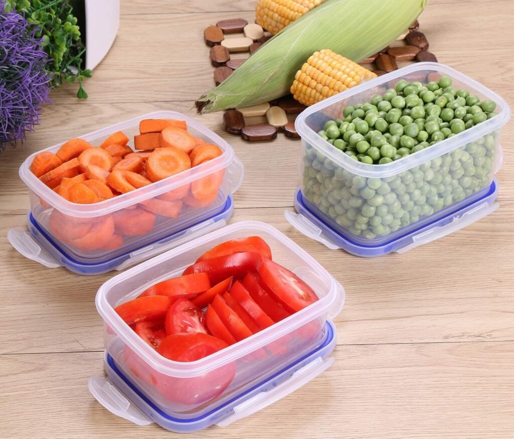 Utopia Kitchen Plastic Food Storage Container Set with Airtight Lids - Pack of 18 (9 Containers  9 Snap Lids) - Reusable  Leftover Food Lunch Boxes - Leak Proof, Freezer  Microwave Safe